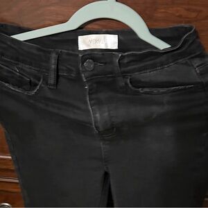 Vervet Women's Black Flare Frayed Jeans